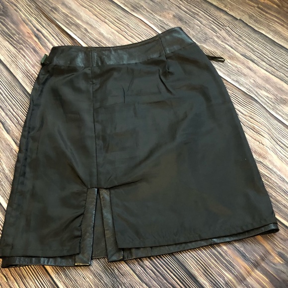 003 COLETTE MORDO SADMARA SOFT BLACK LEATHER SKIRT BACK ZIPPER FRONT SLIT SZ10 - Picture 9 of 10